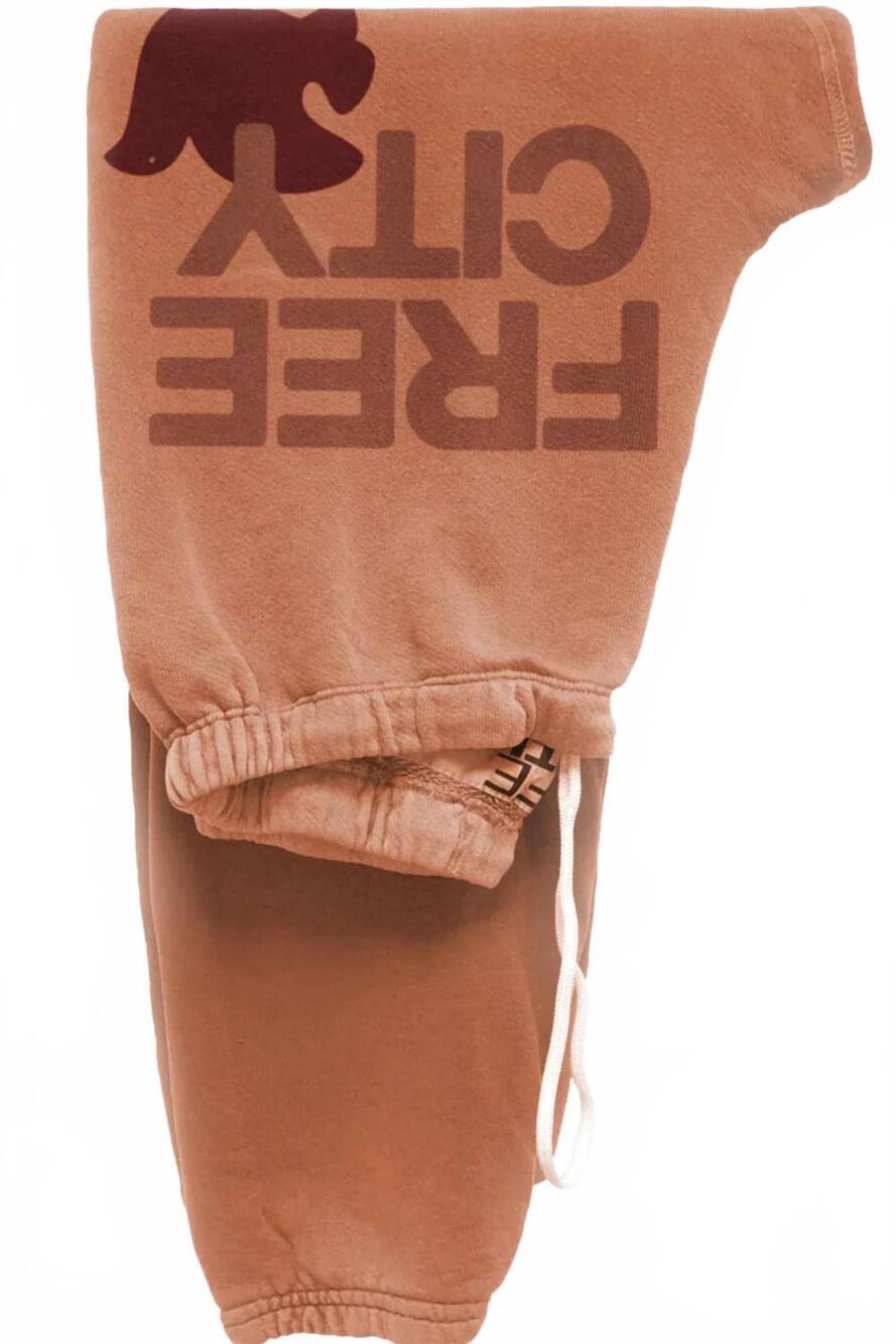 NEW FREECITY women's large sweatpant in canyon